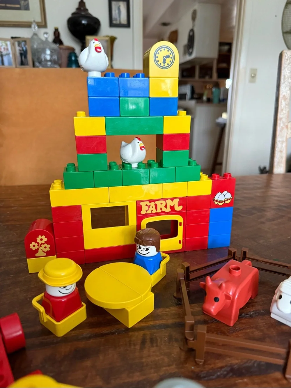 1990s Lego DUPLO Classic Farm Building Train Set - Bright Multicolor